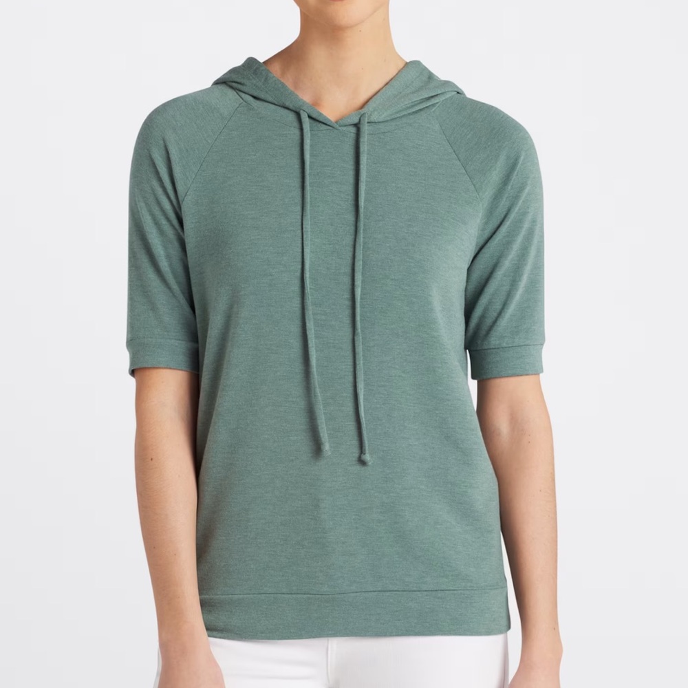 Staccato Green Short Sleeve Relaxed Hoodie